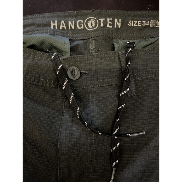 Hang Ten Shorts Mens 34 Black Hybrid Walk Boardshorts Casual Surf Swim - Picture 5 of 6